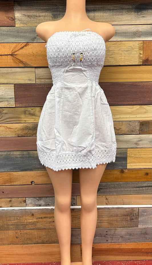 1 - Vestido Blanco Corto – 100% Algodón Estilo # 1811