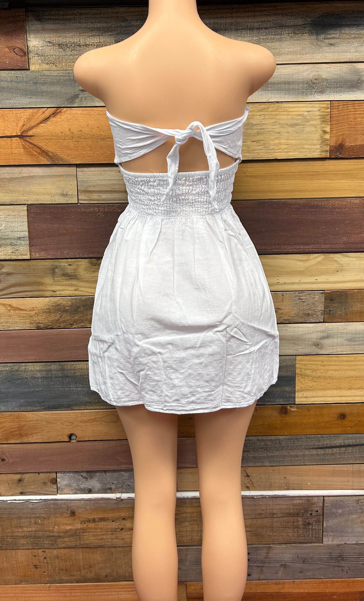 1 - Vestido Blanco Corto – 100% Algodón Estilo # 1811