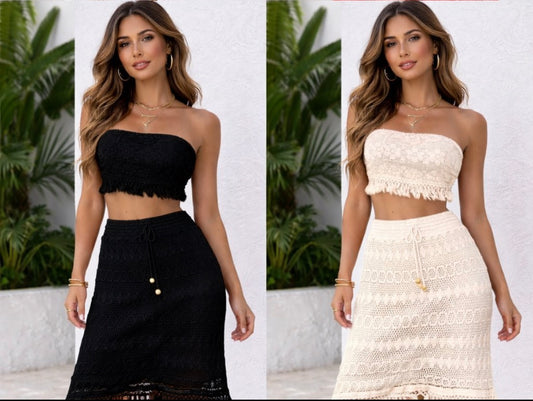 1- Set Top y Falda Algodón