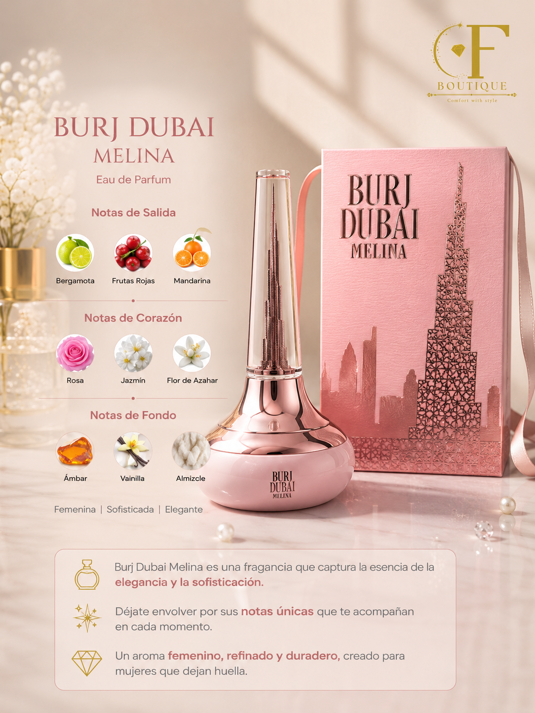 Burj Dubai Melina – Perfume Árabe de Lujo