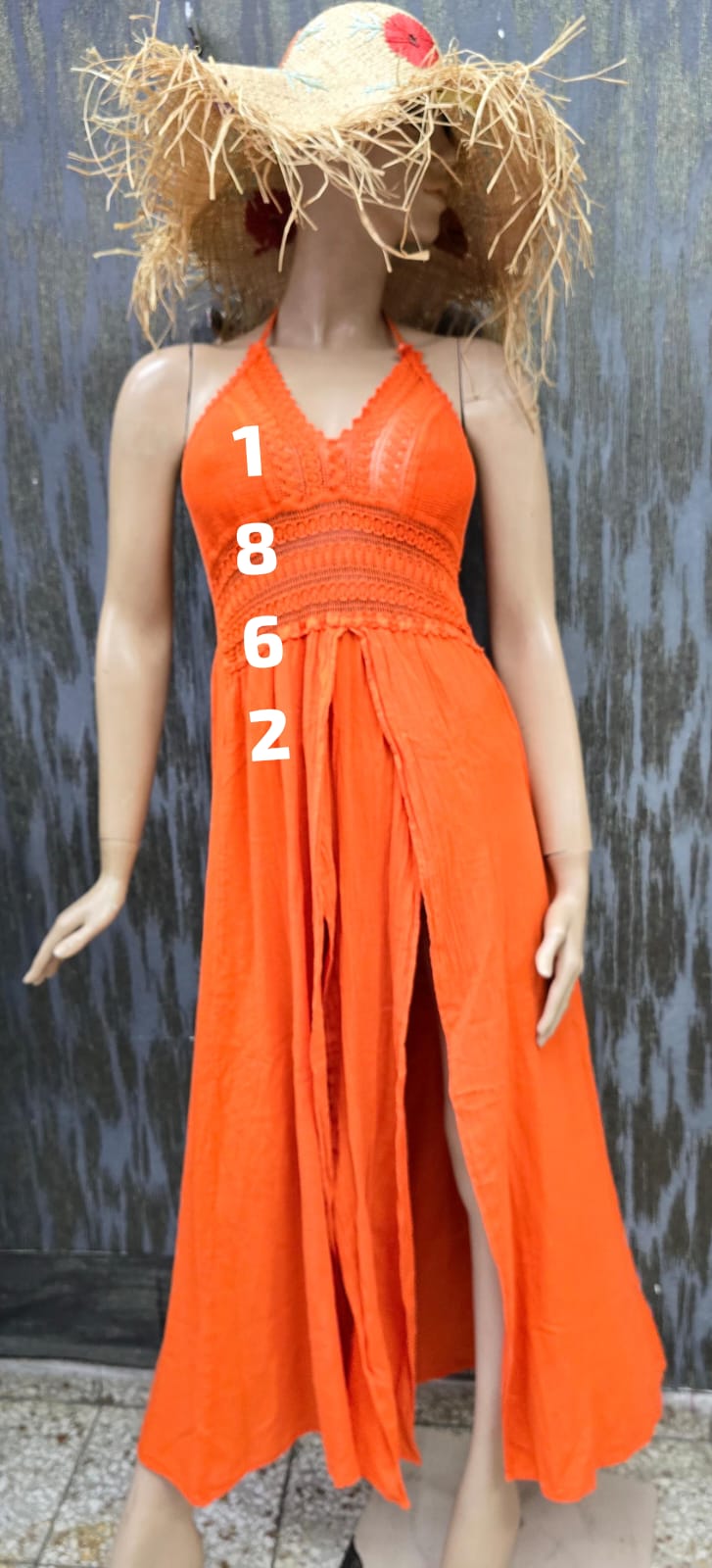 1-Vestido Largo - 100% Algodón Estilo #1862