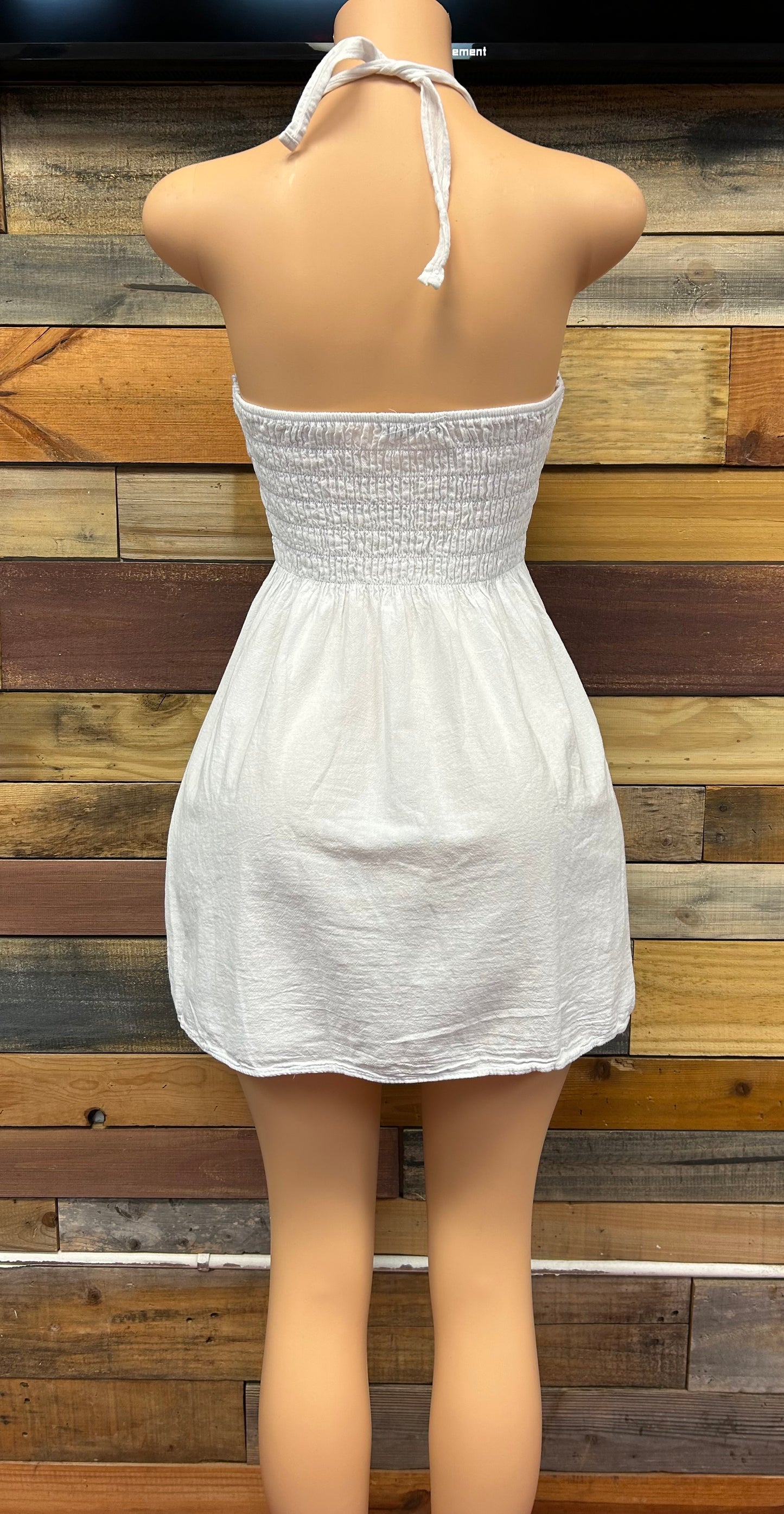 1 - Vestido Blanco Corto – 100% Algodón Estilo # 1763