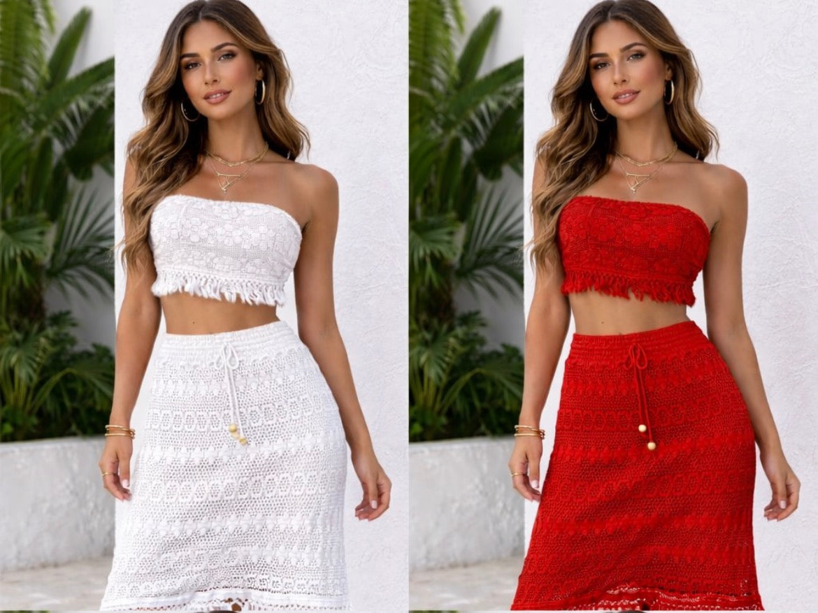 1- Set Top y Falda Algodón