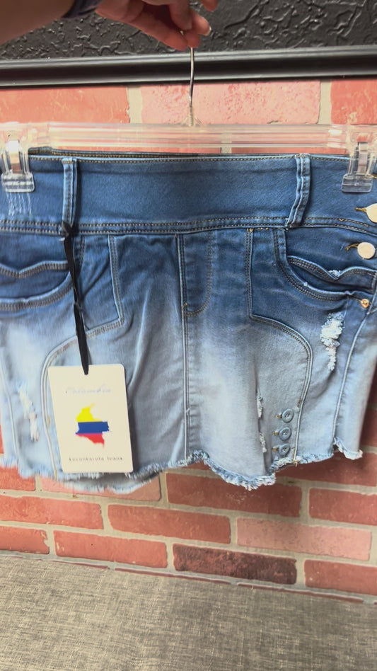 8 - Falda Pantalón Moda Colombiana – Comodidad y Estilo en Uno ✨ Azul claro D469S